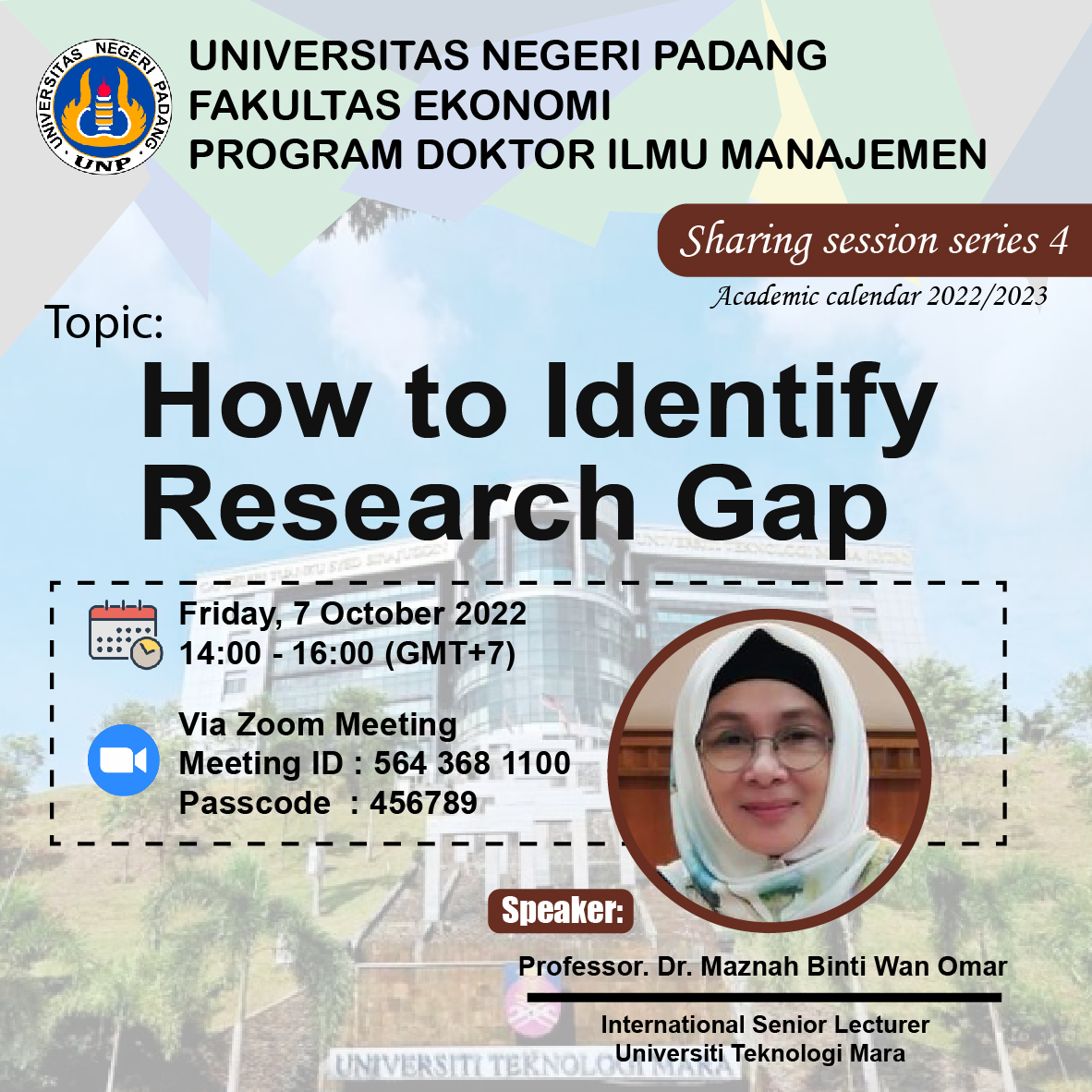 Sharing Session 4 with Prof. Dr. Maznah Binti Wan Omar