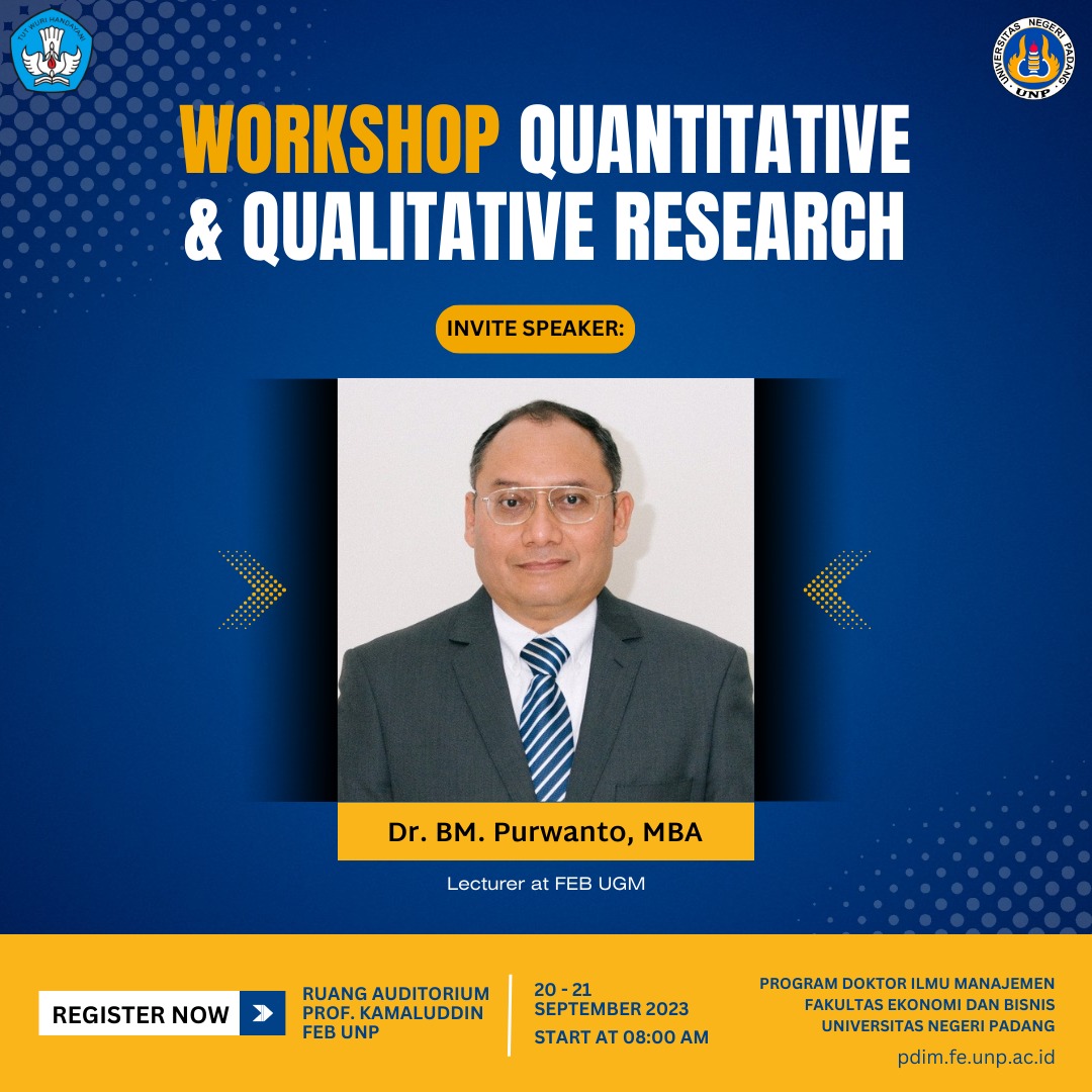 Workshop Quantitative & Qualitative Reserach bersama Bapak Dr. BM Purwanto, MBA